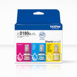 Brother BTD180CLVAL recambio de tinta para impresora Original Original, Cian, Magenta, Amarillo, Brother, DCP-T580DW, DCP-T583DW, DCP-T780DW, 5000 páginas, 3 pieza(s)