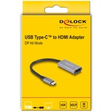 DeLOCK Adaptador USB, conector USB-C > puerto HDMI 8K 30hz gris/Negro