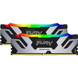 Kingston FURY FURY 96GB 6400MT/s DDR5 CL32 DIMM (Kit de 2) Renegade RGB XMP, Memoria RAM plateado/Negro, 96 GB, 2 x 48 GB, DDR5, 288-pin DIMM