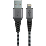 goobay cable adaptador USB 2.0, conector USB-A > conector Lightning gris/Plateado