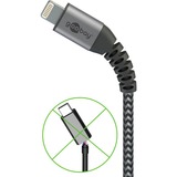 goobay cable adaptador USB 2.0, conector USB-A > conector Lightning gris/Plateado