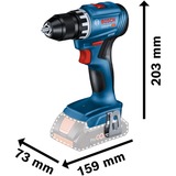 Bosch GSR 18V-45 Professional 500 RPM 900 g Negro, Azul, Taladro/destornillador azul/Negro, Taladro de pistola, Negro, Azul, 1,3 cm, 500 RPM, 1,5 mm, 1900 RPM