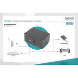 Digitus Conmutador KVM DisplayPort 2x 1, Switch KVM negro