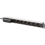 Digitus Regleta de enchufes 19" PDU con perfil de aluminio, 7 salidas negro/Aluminio