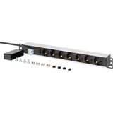 Digitus Regleta de enchufes 19" PDU con perfil de aluminio, 7 salidas negro/Aluminio