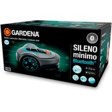 GARDENA SILENO minimo Robot cortacésped Batería Negro, Azul gris/Turquesa, Robot cortacésped, 250 m², 16 cm, 2 cm, 4,5 cm, 57 dB