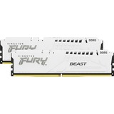 Kingston FURY FURY Beast 64GB 5200MT/s DDR5 CL40 DIMM (Kit de 2) White XMP, Memoria RAM blanco, 64 GB, 2 x 32 GB, DDR5, 288-pin DIMM