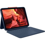 Logitech Rugged Combo 4 Touch, Teclado azul, QWERTZ, Alemán, Trackpad, 1,8 cm, 1,2 mm, Apple