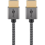 goobay Cable HDMI Plus delgado de alta velocidad con Ethernet, 4K @ 60Hz gris