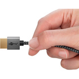 goobay Cable HDMI Plus delgado de alta velocidad con Ethernet, 4K @ 60Hz gris