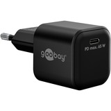 goobay Set de carga USB-C, PD, 65 vatios, cable textil USB-C, Cargador negro