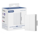 Aqara Interruptor de pared inteligente H1 - dos interruptores basculantes sin conductor neutro, Botón blanco