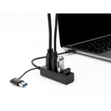 DeLOCK 63828 hub de interfaz USB 3.2 Gen 1 (3.1 Gen 1) Type-A + Type-C 5000 Mbit/s Negro, Hub USB negro, USB 3.2 Gen 1 (3.1 Gen 1) Type-A + Type-C, USB 3.2 Gen 1 (3.1 Gen 1) Type-A, 5000 Mbit/s, Negro, 0,2 m, 23 mm