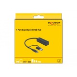 DeLOCK 63828 hub de interfaz USB 3.2 Gen 1 (3.1 Gen 1) Type-A + Type-C 5000 Mbit/s Negro, Hub USB negro, USB 3.2 Gen 1 (3.1 Gen 1) Type-A + Type-C, USB 3.2 Gen 1 (3.1 Gen 1) Type-A, 5000 Mbit/s, Negro, 0,2 m, 23 mm