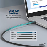 Digitus Cable de conexión de silicona USB4 Gen 2x2 USB-C > USB-C negro