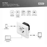 Digitus Enchufe de seguridad empotrado, con 1x USB-A y 1x USB-C blanco
