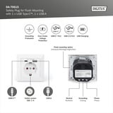 Digitus Enchufe de seguridad empotrado, con 1x USB-A y 1x USB-C blanco