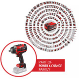 EINHELL Atornillador de impacto profesional a batería IMPAXXO 18/400, 1/2", 18 Voltios, Tornillo de percusión rojo/Negro