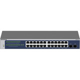 Netgear GS724T Gestionado L2+/L3 Gigabit Ethernet (10/100/1000) 1U Azul, Gris, Interruptor/Conmutador azul, Gestionado, L2+/L3, Gigabit Ethernet (10/100/1000), Bidireccional completo (Full duplex), Montaje en rack, 1U