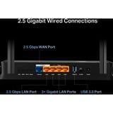 TP-Link Archer BE3600 router inalámbrico 2.5 Gigabit Ethernet Doble banda (2,4 GHz / 5 GHz) Negro Wi-Fi 7 (802.11be), Doble banda (2,4 GHz / 5 GHz), Ethernet, Negro, Router de sobremesa