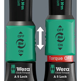 Wera Llave dinamométrica con trinquete reversible Click-Torque Lock A 5, Llave de torsión negro/Verde