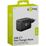 goobay Cargador rápido USB-C PD GaN Nano 65 W negro