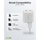 goobay Cargador rápido dual USB-C Nano, PD, GaN, 35 vatios blanco