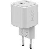 goobay Cargador rápido dual USB-C Nano, PD, GaN, 35 vatios blanco