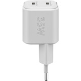 goobay Cargador rápido dual USB-C Nano, PD, GaN, 35 vatios blanco