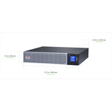 APC Easy UPS On-Line, 3000VA, Ion de litio negro/Plateado, Doble conversión (en línea), 3 kVA, 2700 W, Seno, 110 V, 300 V