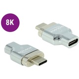 DeLOCK 66433 cambiador de género para cable Thunderbolt 3/ USB C Plata, Adaptador plateado, Thunderbolt 3/ USB C, Thunderbolt 3/ USB C, Plata