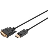 Digitus Cable adaptador DisplayPort > DVI-D, Interlock negro