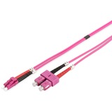 Digitus Cable de parche LWL, dúplex, conector LC > SC, multimodo OM4 violeta claro