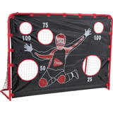 HUDORA Portería de floorball con pared de portería, Portero de hockey rojo
