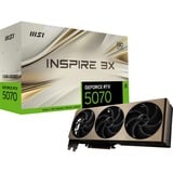 MSI GeForce RTX 5070 12G INSPIRE 3X OC NVIDIA 12 GB GDDR7, Tarjeta gráfica GeForce RTX 5070, 12 GB, GDDR7, 192 bit, 7680 x 4320 Pixeles, PCI Express 5.0