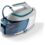 Philips PerfectCare 6000 Series PSG6022/20 Generador de vapor, Estación de planchado a vapor blanco/Azul, 2400 W, 500 g/min, Suela SteamGlide Plus, 6,5 bar, 1,8 L, 130 g/min