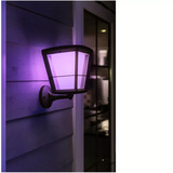 Philips White & Color Ambiance Econic Outdoor lámpara de pared de pie, Luz de LED negro