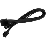 SilverStone 8pin - EPS12V 8pin(4+4), 0.3m 0,3 m, Cable alargador negro, 0.3m, 0,3 m, 8-pin(4+4) EPS12V, Macho/Macho, Negro