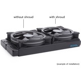 Alphacool Cubierta y desacoplamiento 140mm (7mm de grosor), Bastidor de instalación negro