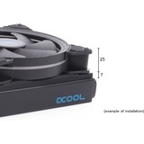 Alphacool Cubierta y desacoplamiento 140mm (7mm de grosor), Bastidor de instalación negro