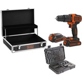 BLACK+DECKER Taladro atornillador percutor inalámbrico BDCHD18B2FC, 18 voltios, Martillo atornillador negro/Naranja
