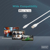 Digitus Cable de silicona USB 2.0 USB-A > Lightning, certificado MFI blanco