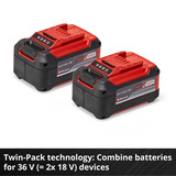EINHELL Batería Power-X-Change Plus TWIN-PACK 18Volt 5,2Ah rojo/Negro