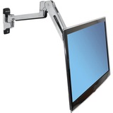 Ergotron LX Sit-Stand Wall Mount LCD Arm 106,7 cm (42") Acero inoxidable Pared, Soporte de monitor plateado, 11,3 kg, 106,7 cm (42"), 75 x 75 mm, 200 x 100 mm, Acero inoxidable