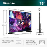 Hisense 75E7S PRO Hi-QLED-Fernseher, TV QLED negro/Gris oscuro