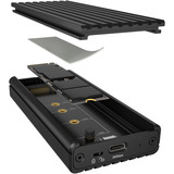 ICY BOX IB-1917M-C32a Carcasa M.2 NVMe SSD, Caja de unidades negro