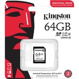 Kingston 64G SDXC Industrial pSLC, Tarjeta de memoria negro, 64 GB, SDHC, Clase 10, UHS-I, 100 MB/s, 80 MB/s