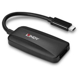 Lindy 43337 adaptador de cable de vídeo 0,13 m USB Tipo C DisplayPort Negro, Convertidor negro, 0,13 m, USB Tipo C, DisplayPort, Macho, Hembra, Derecho