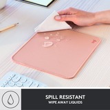 Logitech Mouse Pad Studio Series Rosa, Alfombrilla de ratón rosa, Rosa, Monocromo, Nylon, Poliéster, Caucho, Base antiderrapante