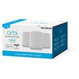 Netgear Orbi RBK763S Tribanda (2,4 GHz/5 GHz/5 GHz) Wi-Fi 6 (802.11ax) Blanco 7 Interno, Enrutador de malla blanco, Blanco, Interno, Sistema de malla, 525 m², Tribanda (2,4 GHz/5 GHz/5 GHz), Wi-Fi 6 (802.11ax)